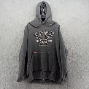 Vtg Ecko Sweatshirt Mens Large Gray Fully‎ Stitched Pullover Fleece Hoodie Y2K